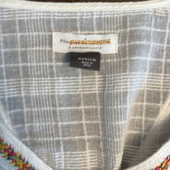 Anthropologie PILCRO Floral Embroidered Boho Blouse Sz Medium - Picture 5 of 8